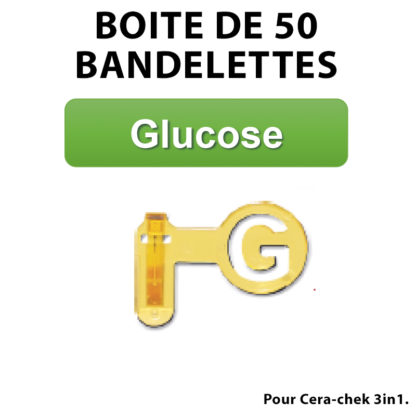 Boite de 50 bandelettes test Glucose pour Cera-check