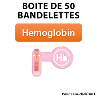Boite de 50 bandelettes test Hemoglobin pour Cera-check